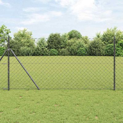 vidaXL Pevný kovaný drôtový plot 10 x 1 m PVC potiahnutá oceľ Sivá