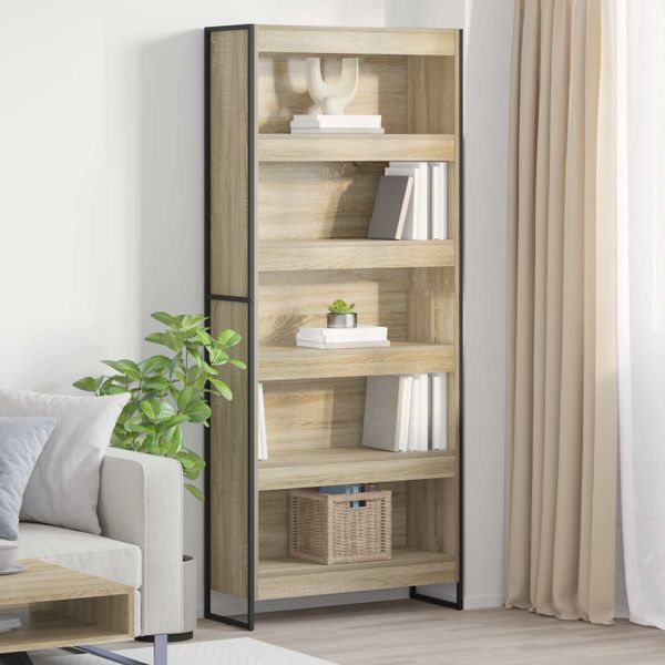 vidaXL Knižnica 2 pcs Sonoma 80 x 30 x 189,5 cm Kompozitné drevo
