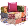 vidaXL Modulárna taburetka s vankúšom patchwork látka