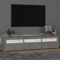 vidaXL TV skrinka s LED svetlami betónová sivá 180x35x40 cm