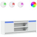 vidaXL TV stolík s LED biely 100x34x50 cm kompozitné drevo