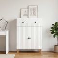 vidaXL Servírovacia skriňa Biela s vysokým leskom 66 x 34,5 x 90 cm