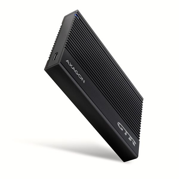 AXAGON EE25-GTR, USB-C 10Gbps - SATA 6G 2.5'' RIBBED box, čierny