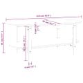 vidaXL Konferenčný stolík sivý 110x55x45 cm borovicový masív