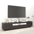 vidaXL TV skrinka s LED svetlami lesklá sivá 200x35x40 cm