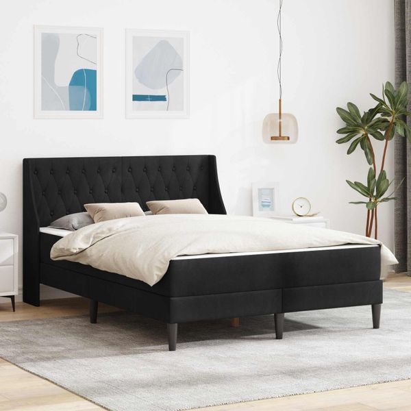 vidaXL Rám postele s matracom s matracmi Čierny 120 x 200 cm Zamat