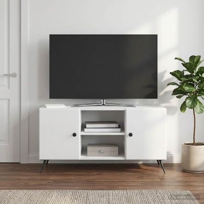vidaXL TV skrinka 102 x 34,5 x 50 cm Biela s vysokým leskom