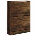 vidaXL Botník dymový dub 59x17x81 cm spracované drevo