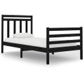 vidaXL Posteľný rám čierny drevený masív 75x190cm malé jednolôžko