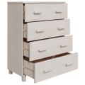 vidaXL Komoda HAMAR, biela 79x40x103,5 cm, borovicový masív