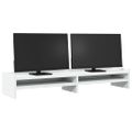 vidaXL Stojan na monitor biely 100x24x16 cm kompozitné drevo