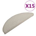 vidaXL Kobercové nášľapy na schody 15 ks bledosivé 56x17x3 cm
