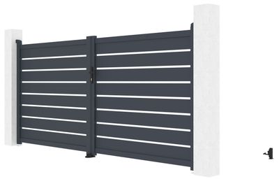 Brána G21 Reno 350x158 cm dvojkrídlová, antracitová