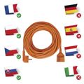 Prodlužovací kabel EMOS P01120 spojka 20m / 1 zásuvka / oranžový / PVC / 230 V / 1,5 mm2