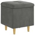 vidaXL Ottoman s Úložným Priestorom Tmavo šedá 40 x 40 x 45 cm Zamat