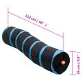 vidaXL Tunel pre mačky v tvare S čierno-modrý 122 cm Polyester