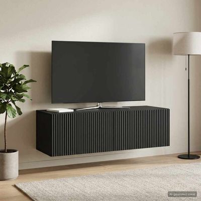 vidaXL Nástenná TV skrinka 98 x 41 x 30 cm Čierna Kompozitné drevo