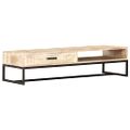 vidaXL Konferenčný stolík biely 117x50x30 cm masívne akáciové drevo