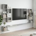 vidaXL Nástenná polica na TV Betónovo sivá 200 x 15 x 94 cm