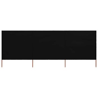 vidaXL 3-panelová zábrana proti vetru látková 400x120 cm čierna