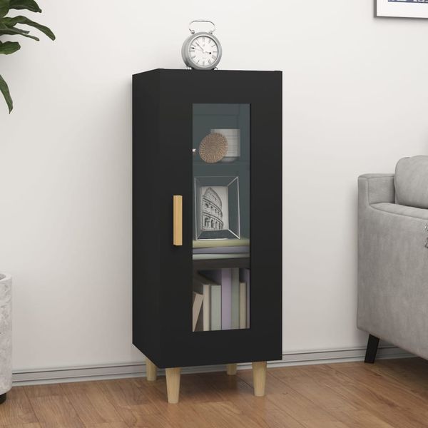 vidaXL Komoda čierna 34,5x34x90 cm spracované drevo