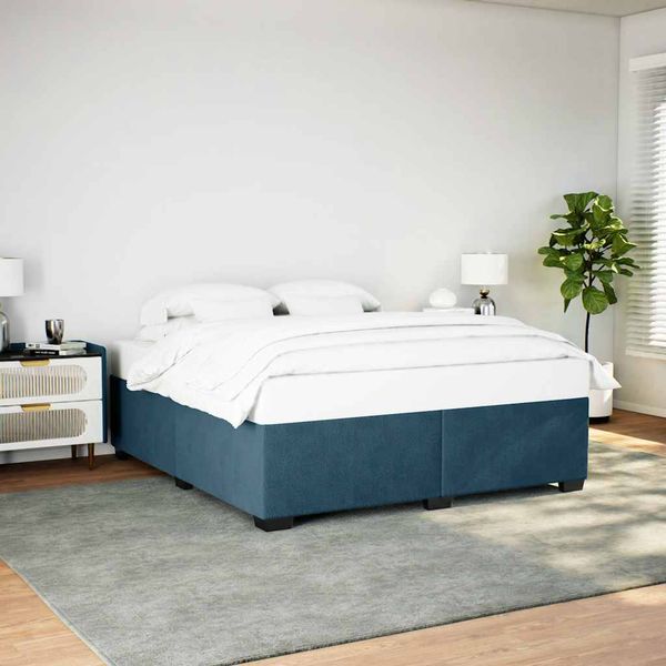 vidaXL Rám postele modrá 200x200 cm zamat