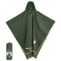 vidaXL Pončo do dažďa s kapucňou dizajn 2 v 1 zelené 223x145 cm