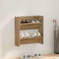 vidaXL Skriňa na topánky 60 x 18 x 60 cm Kompozitné drevo Dub artisan