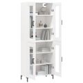vidaXL Vysoká skrinka biela 69,5x34x180 cm spracované drevo