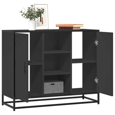 vidaXL Komoda čierna 92x35x76 cm kompozitné drevo