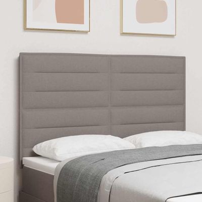 vidaXL LED hlavová doska s LED pásikmi Sivohnedá 144 cm látka