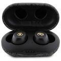 Bluetooth slúchadlá Guess GUTWSP4EGK TWS ENC 4G PU METAL LOGO čierne