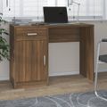 vidaXL Stolík, zásuvka a skrinka hnedý dub 100x40x73 cm sprac. drevo