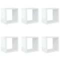 vidaXL Nástenné police 6 ks lesklé biele 22x15x22 cm