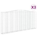 vidaXL Oblúkové gabiónové koše 3ks 400x30x180/200cm pozinkované železo