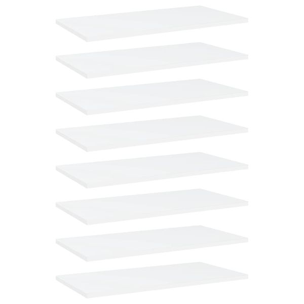vidaXL Prídavné police 8 ks, biele 60x30x1,5 cm, drevotrieska