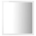 vidaXL Kúpeľňové zrkadlo s LED, lesklé biele 40x8,5x37cm, akryl