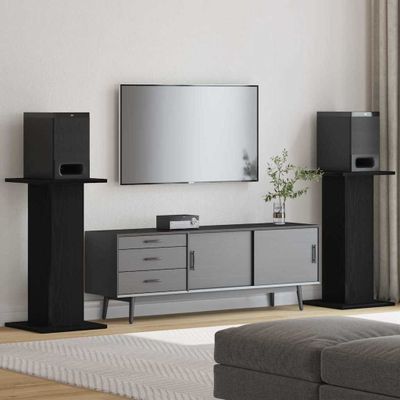 vidaXL Stojany na reproduktory 2 pcs Čierny dub 30 x 30 x 60 cm