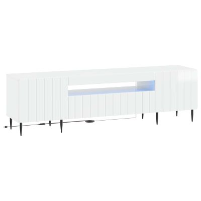 vidaXL LED TV kabinet Biela s vysokým leskom Kompozitné drevo