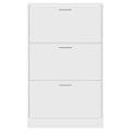 vidaXL Botník lesklý biely 63x24x103 cm spracované drevo