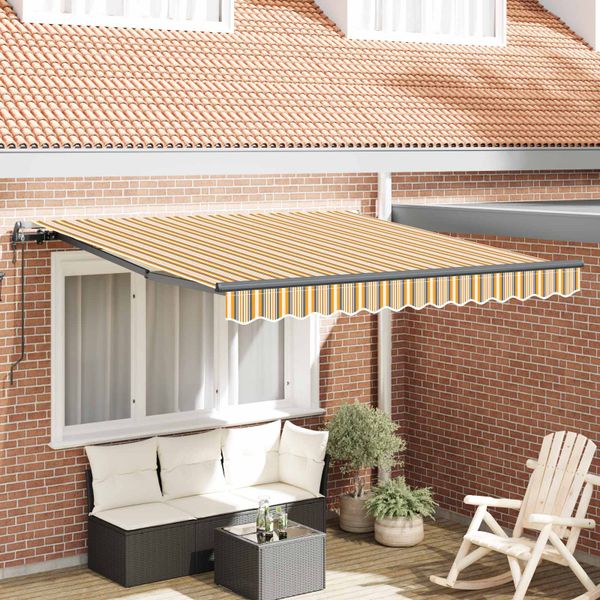 vidaXL Sklopná markíza Viacfarebný 350 x 250 cm Tkanina a hliník