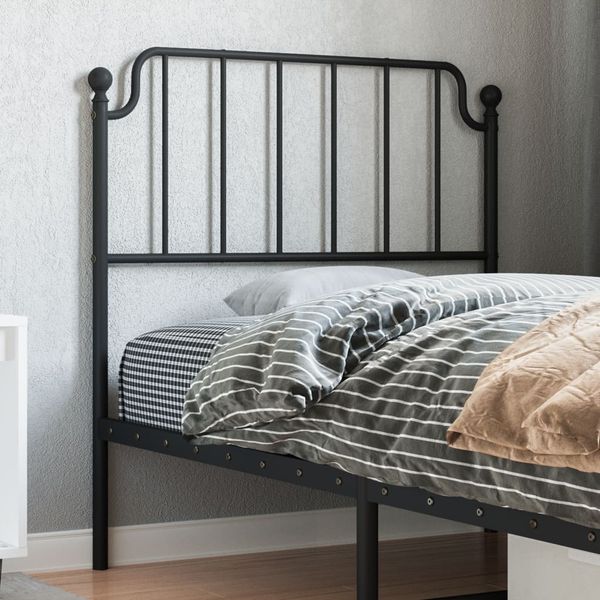 vidaXL Kovové náhradné čelo postele čierne 90 cm