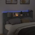 vidaXL Čelo postele s LED osvetlením Betónovo sivá Kompozitné drevo
