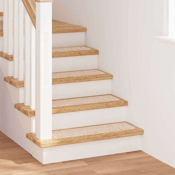 vidaXL Protišmykové schodové rohože 15 ks 75 x 20 cm Krémová PP