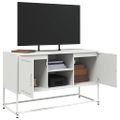 vidaXL TV skrinka biela 100,5x39x60,5 cm oceľ