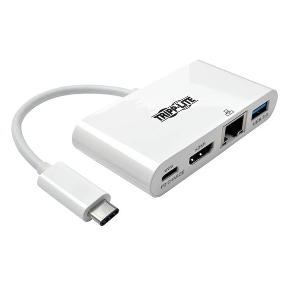 Mini dokovacia stanica USB-C/HDMI, USB 3.0, GbE, 60W nabíjanie, HDCP, biela