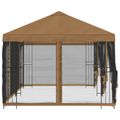 vidaXL Altánok so stenami 6 x 3 m Béžová Polyester a oceľ 190 gsm