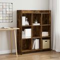 vidaXL Knižnica Dymový dub 87,5 x 30 x 111 cm Kompozitné drevo