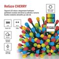 LED vianočná cherry reťaz – guličky, 30 m, vonk. aj vnútor., multicolor, programy, časovač