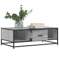 vidaXL Konferenčný stolík sivý sonoma 100x57x35cm kompozit.drevo a kov